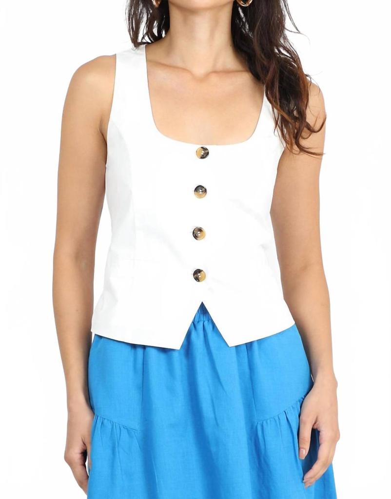 Greylin Montreal Vest Top In White