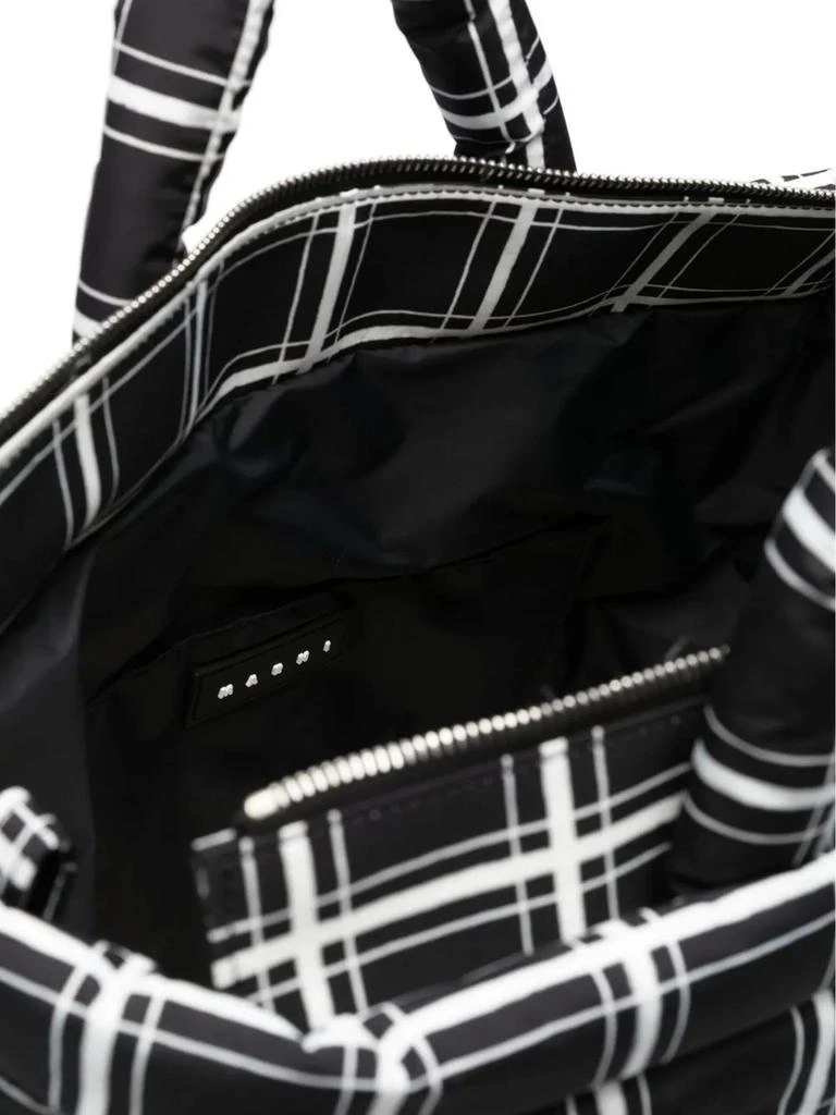 Marni Black And White Checkered Tote Bag 4