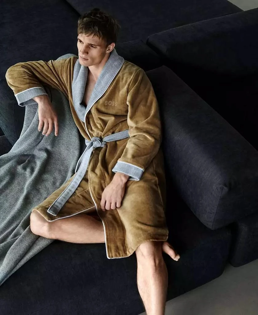 Boss Home Lord Men's Cotton Velour Shawl Bathrobe 4