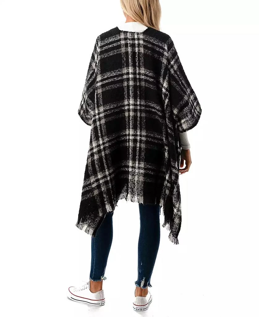 MARCUS ADLER Women
s Open-Front Plaid Fringe-Trim Kimono 3