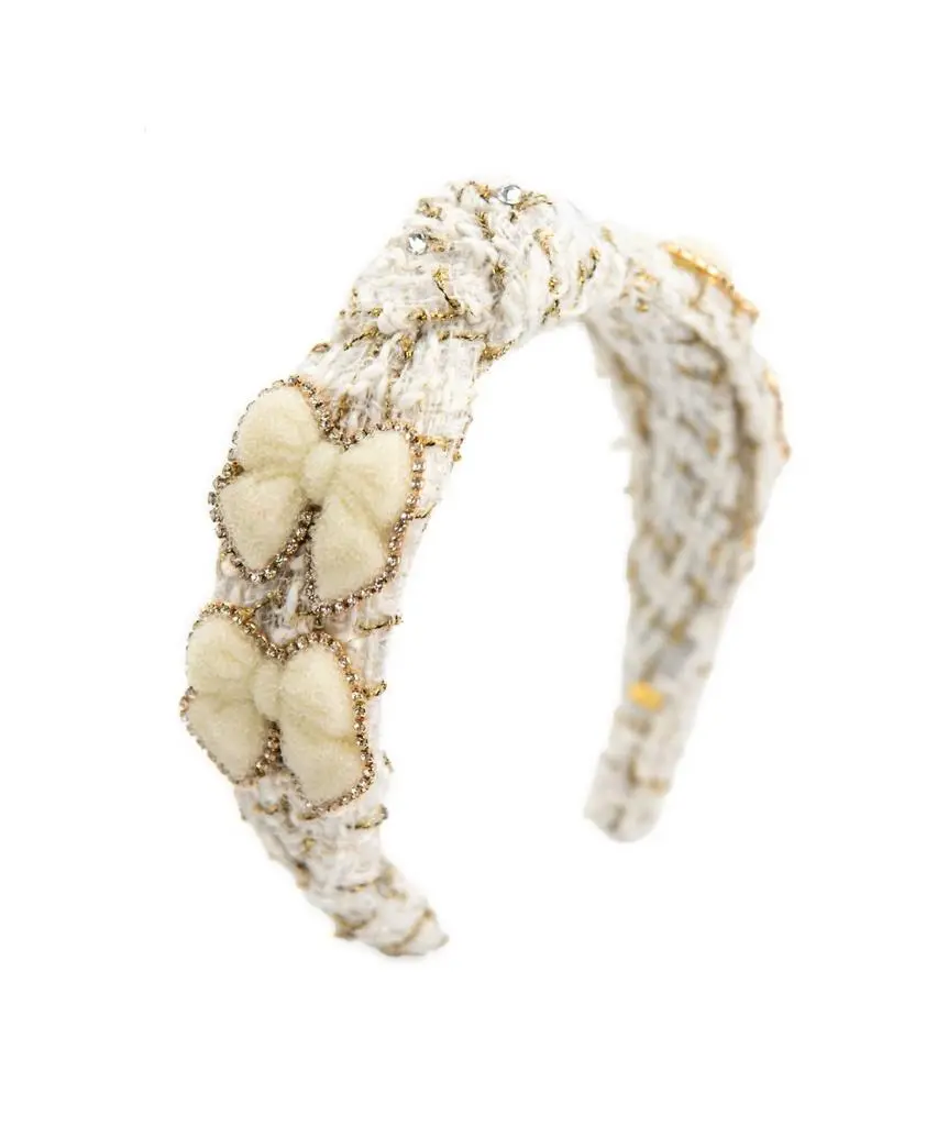 Bari Lynn Bari Lynn - Girl's Knot Tweed Bow Headband