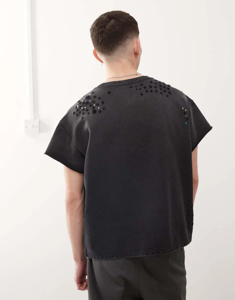 Cheap Monday Cheap Monday x Landon Barker boxy fit t-shirt with Swarovski embellishmnent in black 4