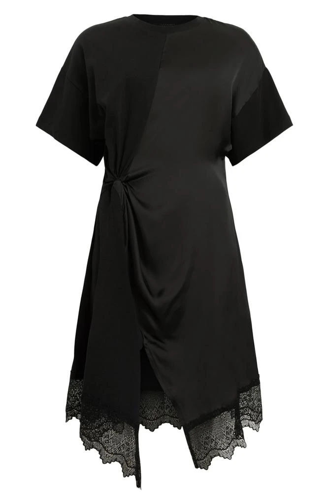 ALL SAINTS Lana Mixed Media Lace Trim T-Shirt Minidress 6