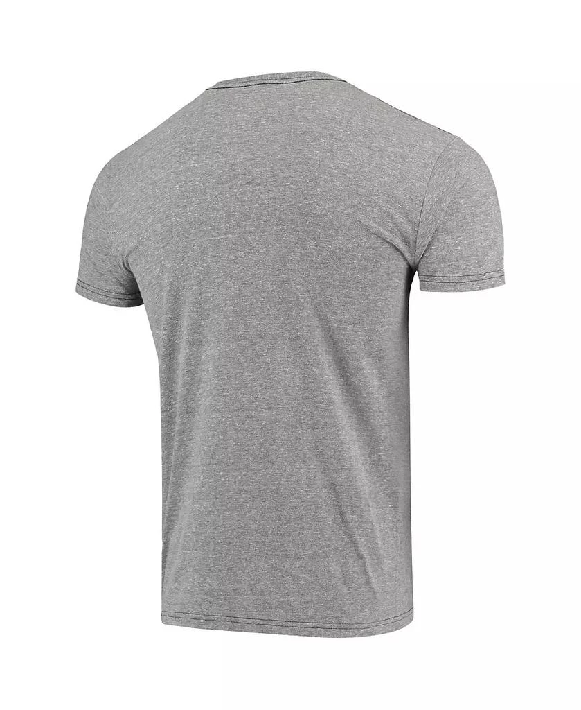 Retro Brand Men's Original Heathered Gray Distressed Michigan Wolverines Vintage-Like Hail Tri-Blend T-shirt 2