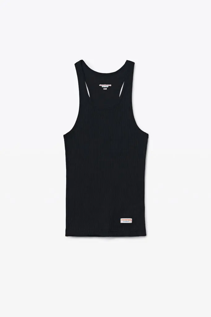 Alexander Wang Racerback Tank in Ribbed Cotton Jersey 2