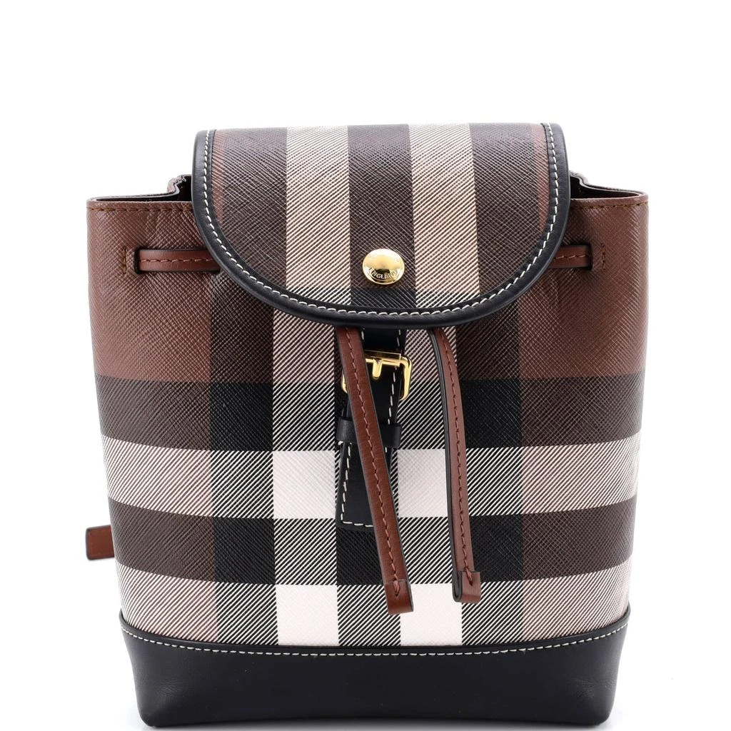 Burberry Flap Backpack House Check Coated Canvas Micro