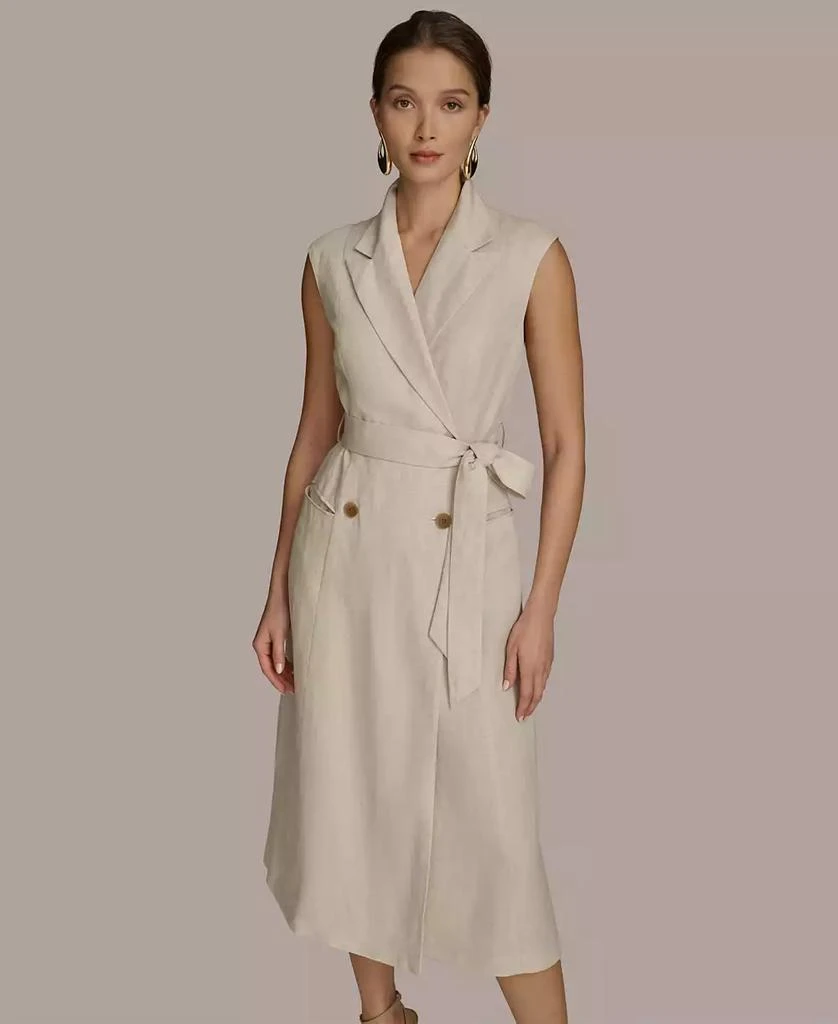 Donna Karan Women's Linen-Blend A-Line Shirtdress 3