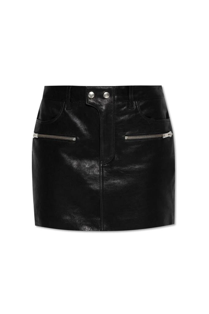ANINE BING Leather Skirt steel 1