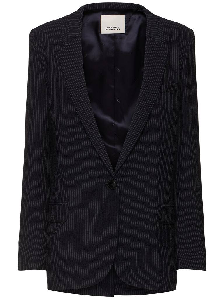 Isabel Marant Omelia Pinstriped Crepe Blazer