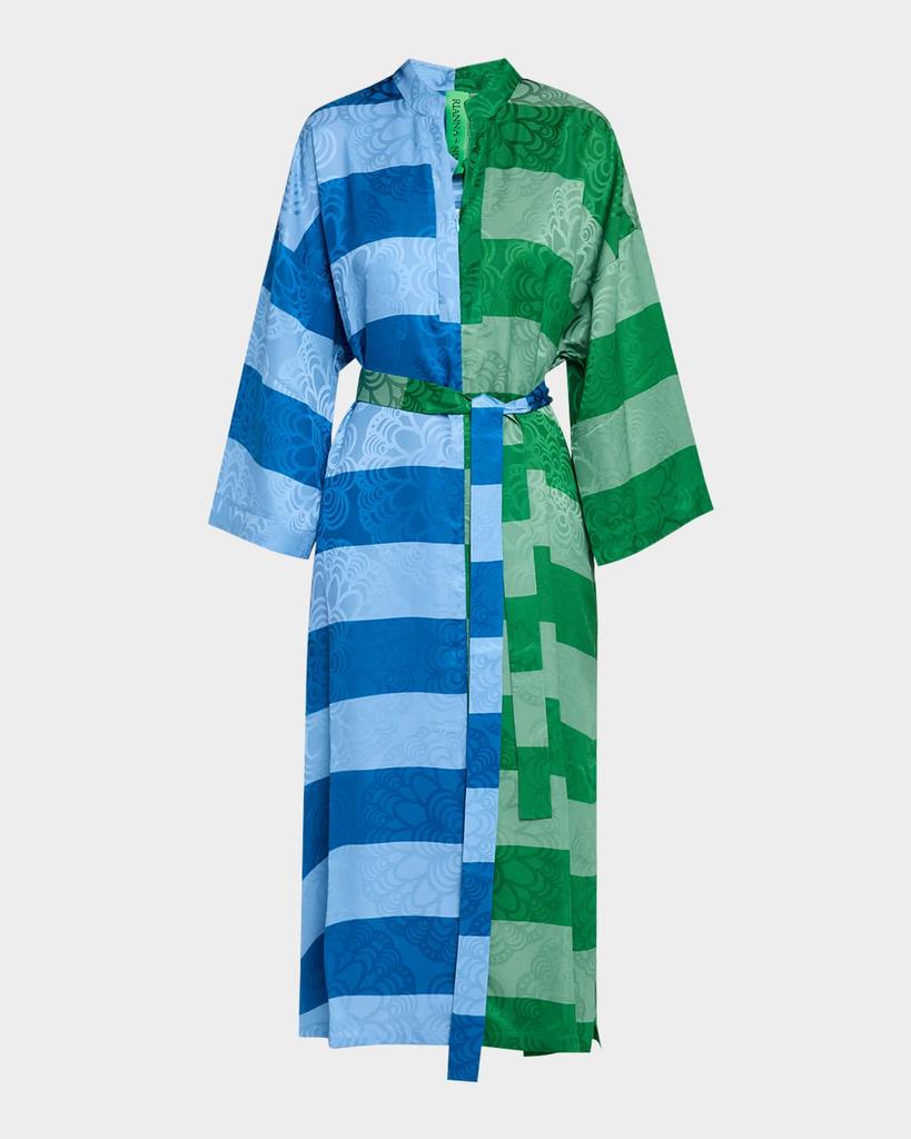 Rianna + Nina Jen Belted Fantasia Jacquard Midi Dress