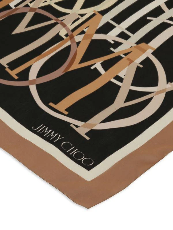 Jimmy Choo Monogram Printed Silk Scarf 2