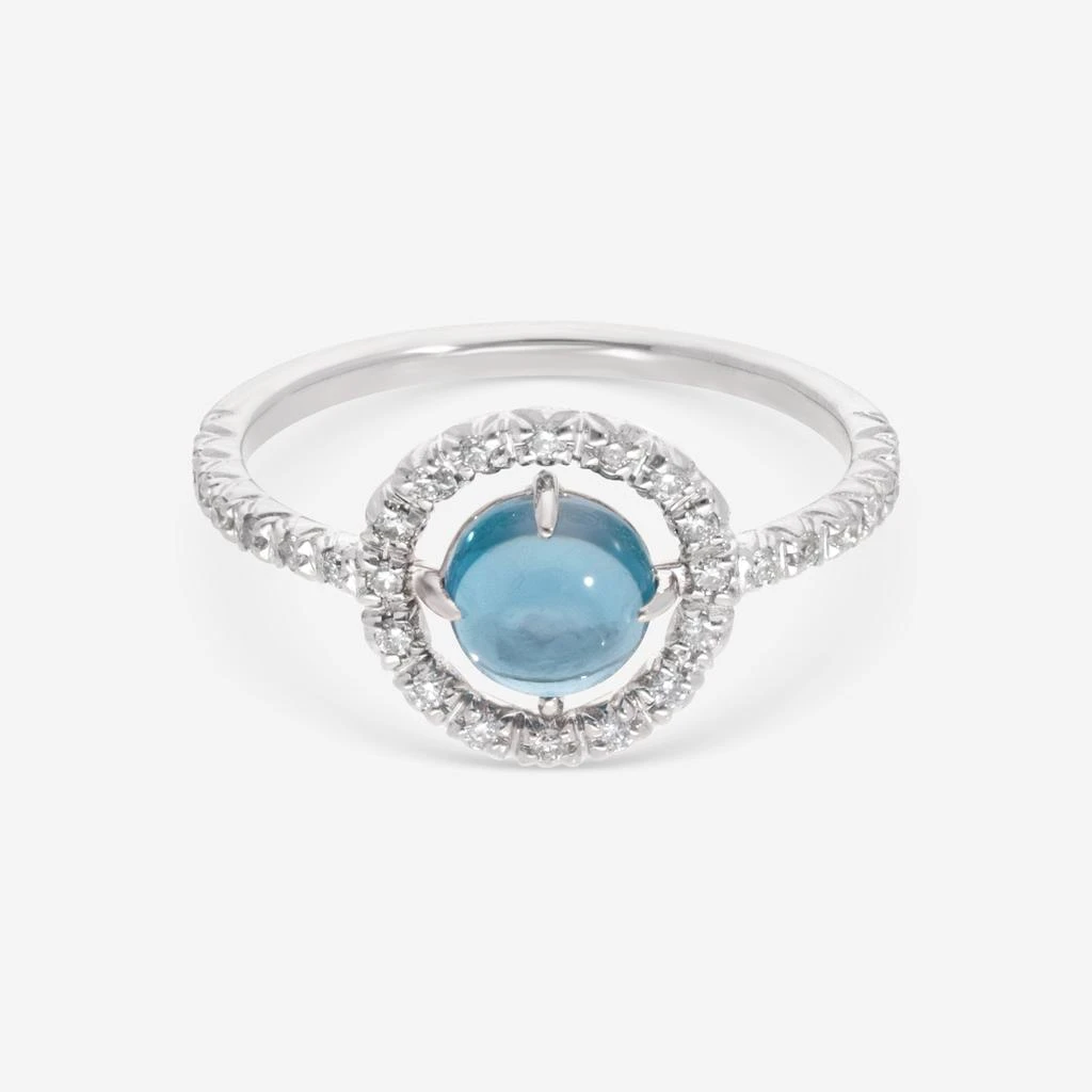 SuperOro SuperOro Re 18K White Gold Diamond & London Blue Topaz Statement Ring Sz. 7.25   RE/A001 2