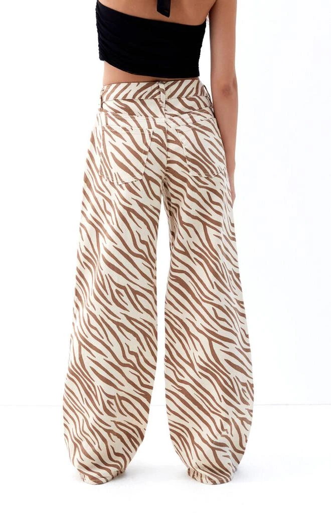 PacSun Casey Low Rise Baggy Jeans Zebra Print 4