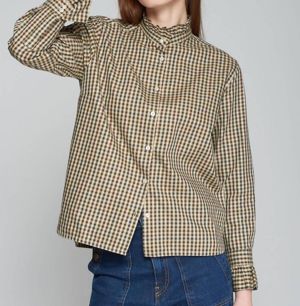VILAGALLO Nicola Shirt In Olive Check