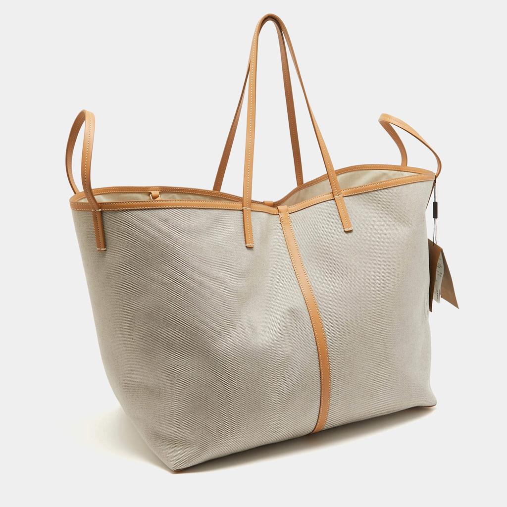 Burberry Burberry Beige Canvas and Leather XL Beach Tote