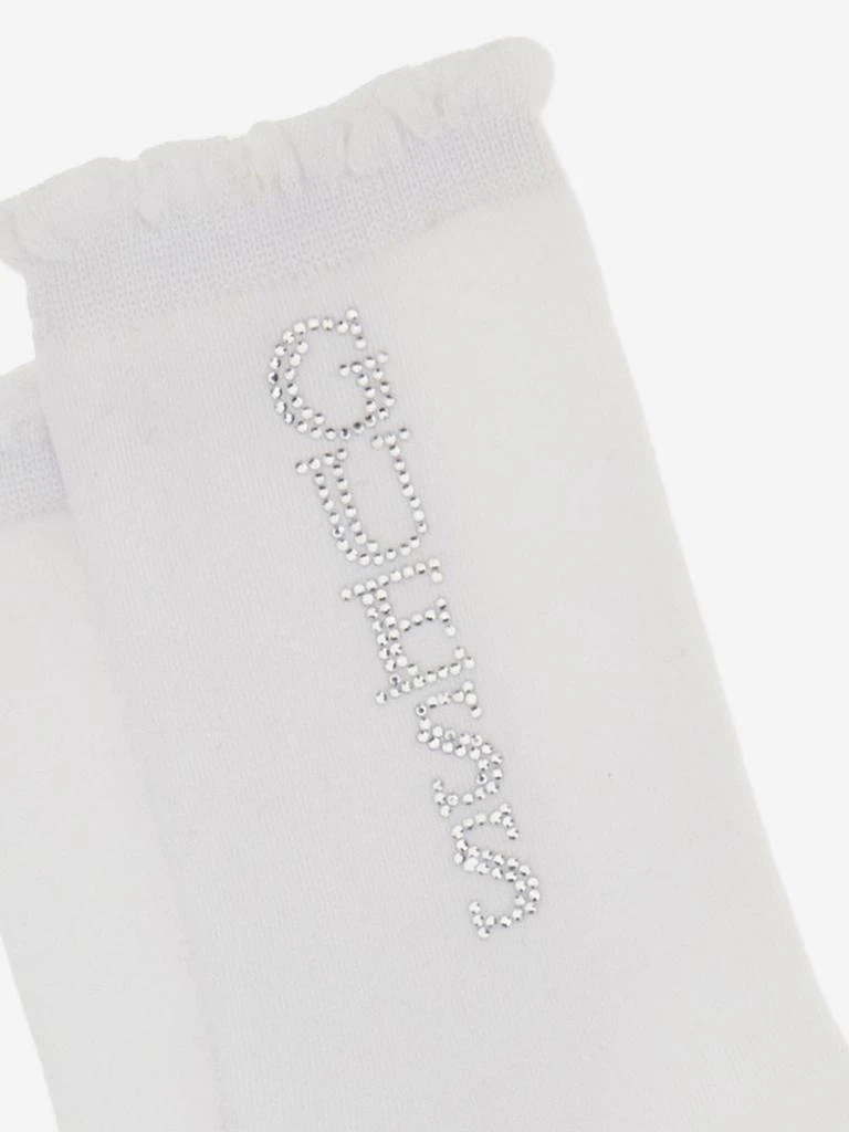 GUESS Guess Girls Logo Socks in White 3