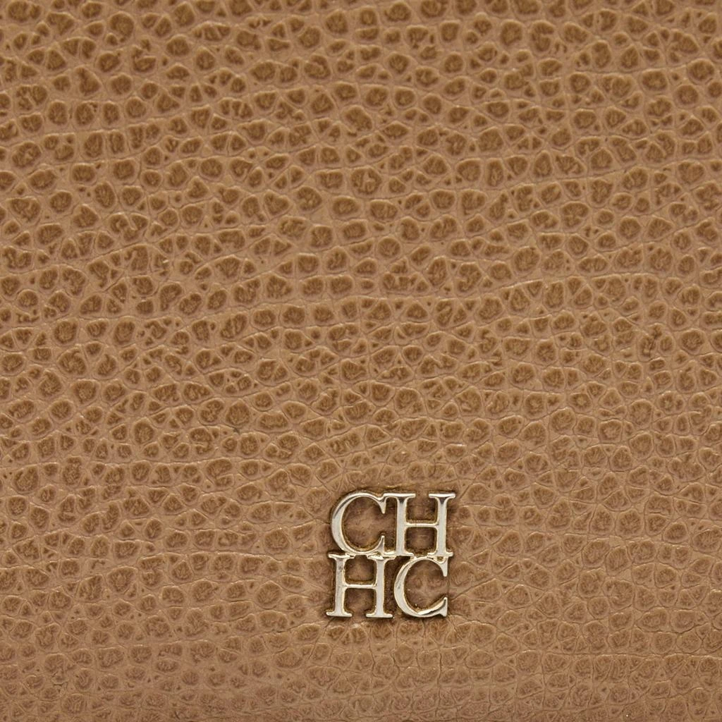 CH Carolina Herrera CH Carolina Herrera Beige Leather Flap Bifold Continental Wallet 5