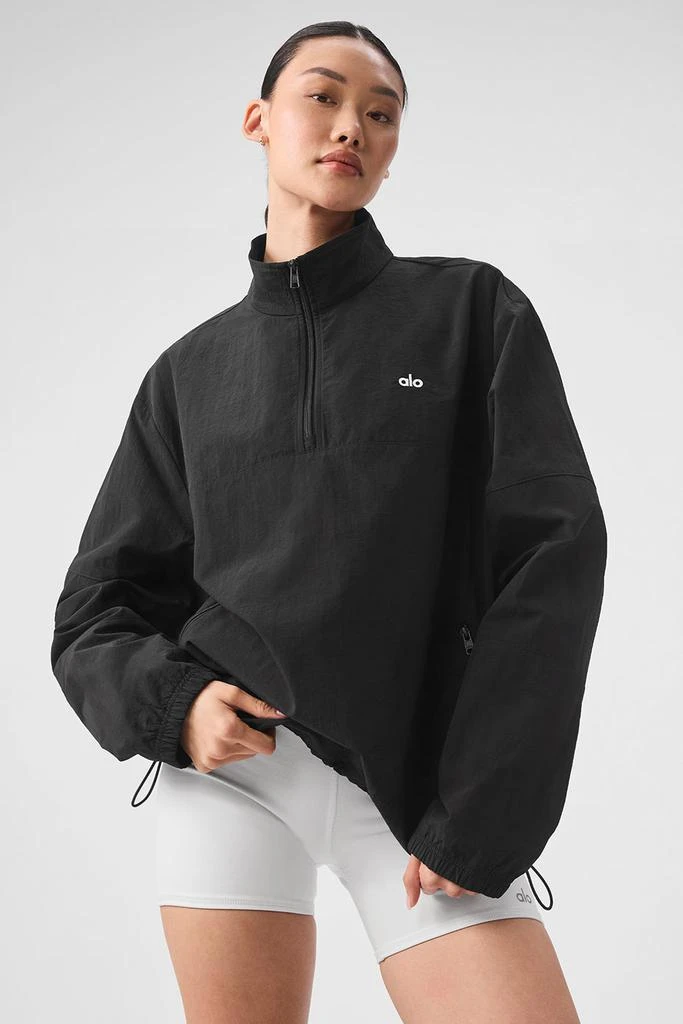 Alo Lightweight Takeaway Track Pullover - Black 1