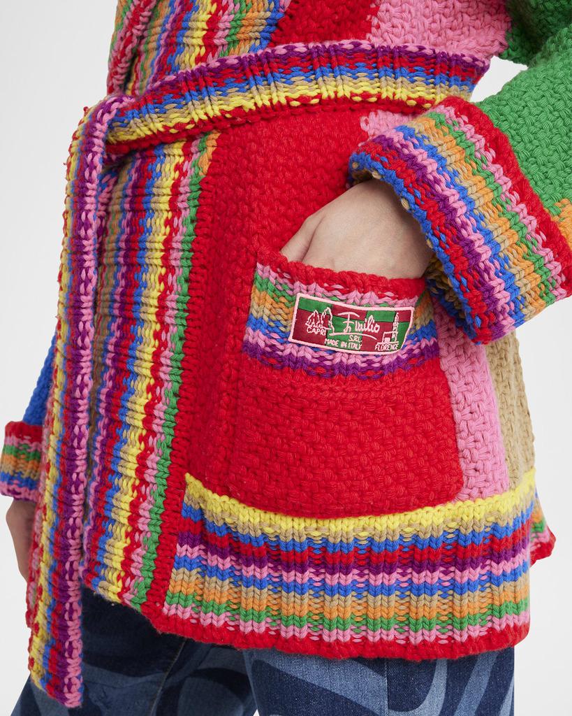 EMILIO PUCCIニット EMILIO PUCCI Multicolor Wool Wrap Cardigan - Jackets - Free