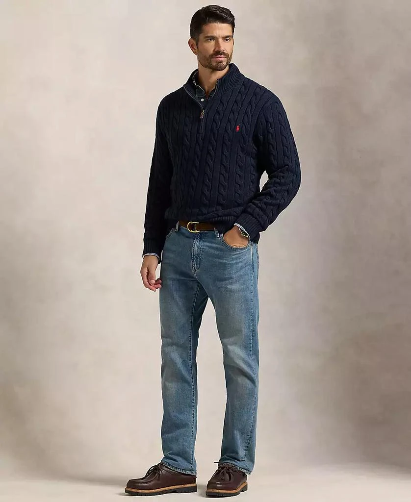 Ralph Lauren Men's Big & Tall Cable-Knit Cotton Quarter-Zip Sweater 6