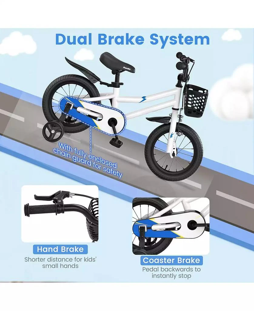 Mecale Kids Bike Adjustable with 2 Training Wheels 4