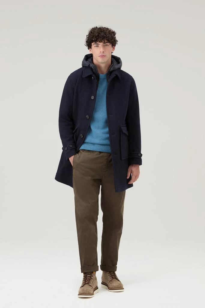 Woolrich Coat in Recycled Italian Wool Blend - Men - Blue 2