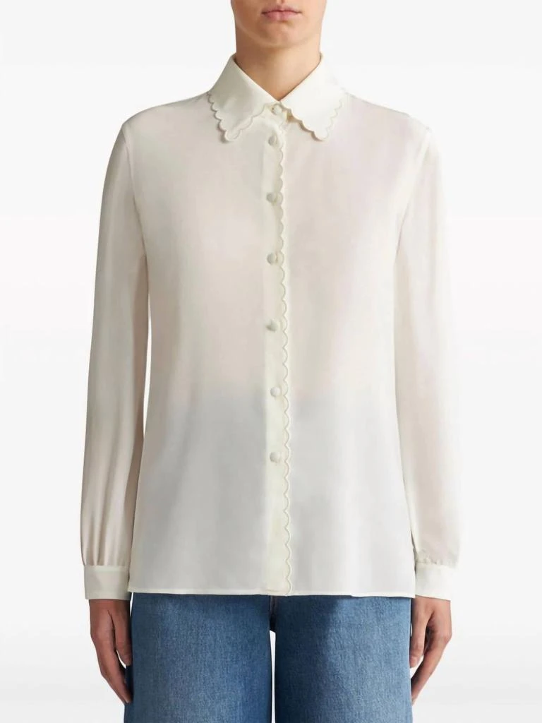 ETRO Scallop Detail Blouse In Ivory 3