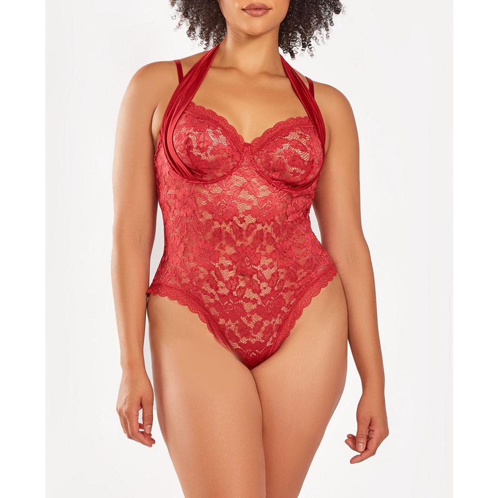 iCollection Plus Size 1 Piece Underwire Stretch Lace Lingerie Bodysuit