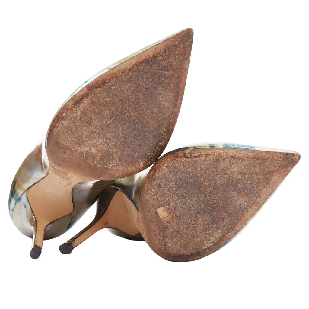 Dior Raf Simons Metallic Abstract Print Pointy Pumps 6