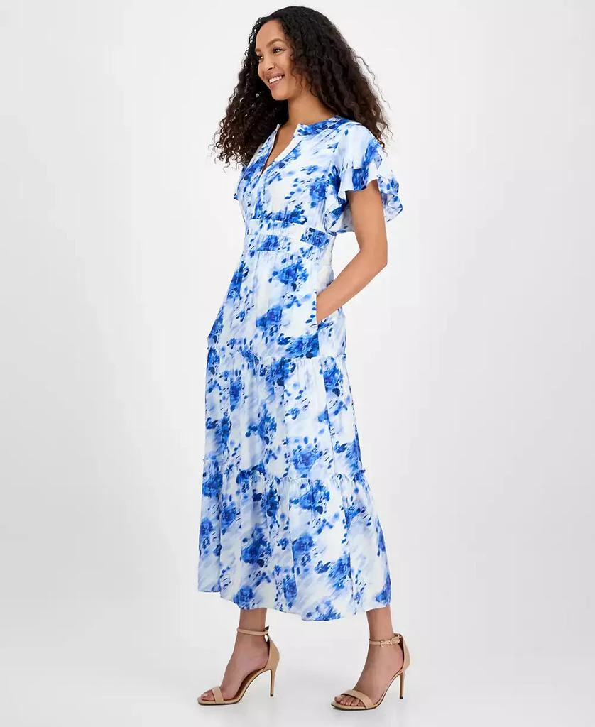 julia jordan Women's Printed Ruffle-Sleeve Midi Dress 2
