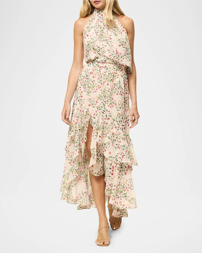 MISA Seva Asymmetric Chiffon Midi Skirt 4