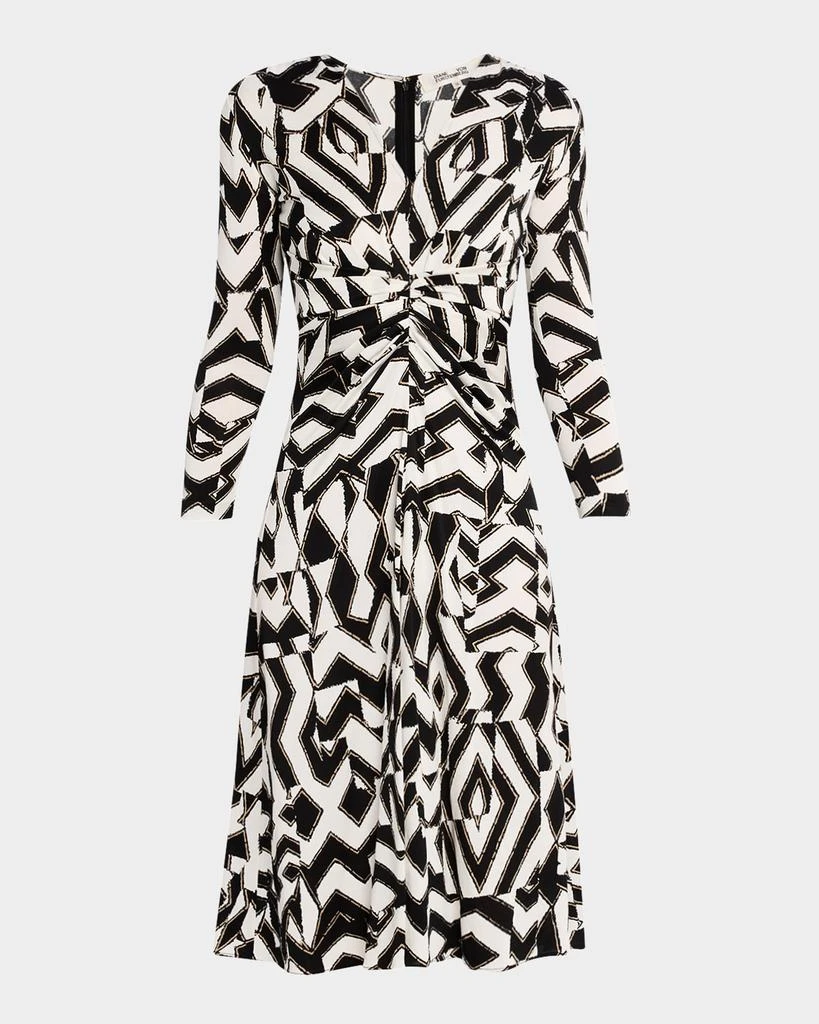 Diane von Furstenberg Jerome Pleated Geometric-Print Dress 1