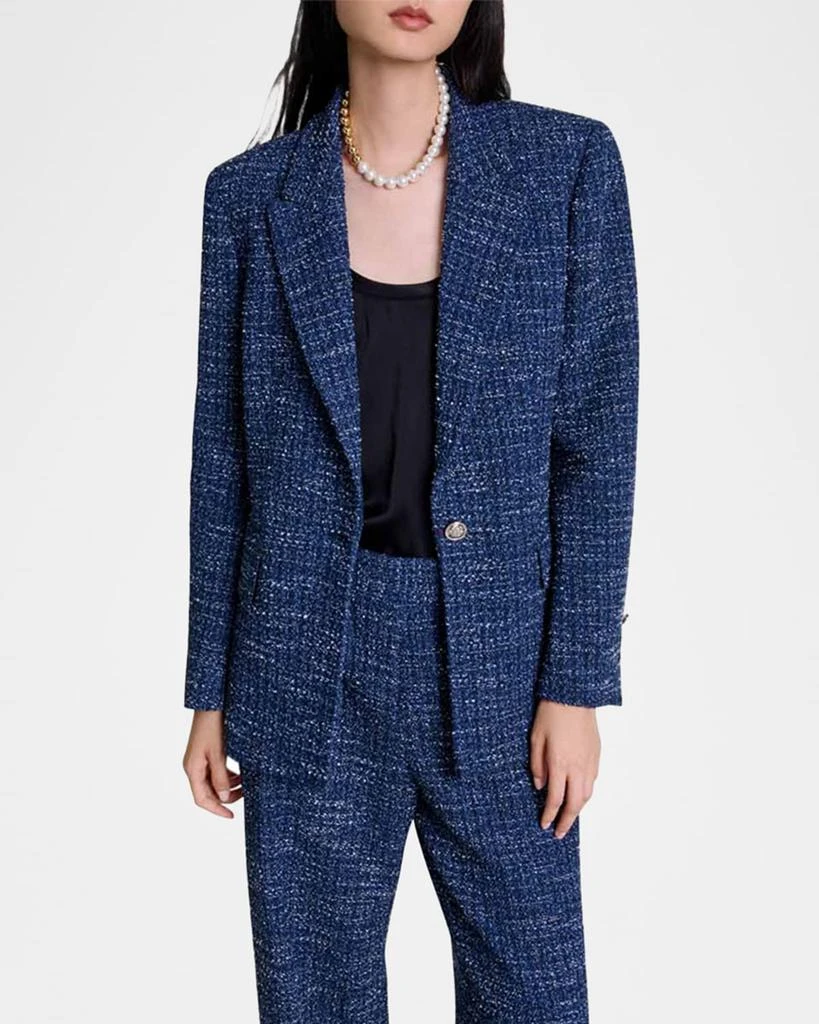 Maje Volicy Metallic Tweed Blazer 1