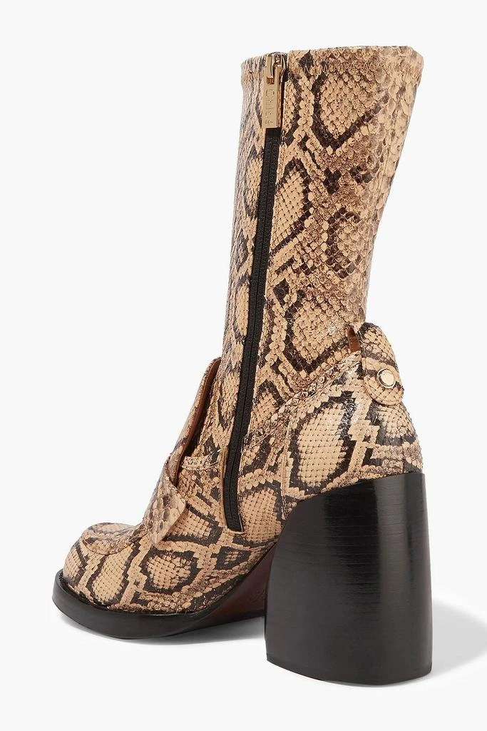 Chloé Adelie python-effect leather ankle boots 3