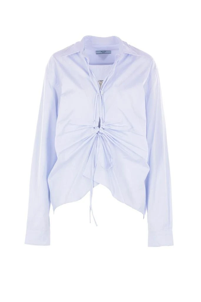 Prada Prada Long-Sleeved Ruched Shirt 1