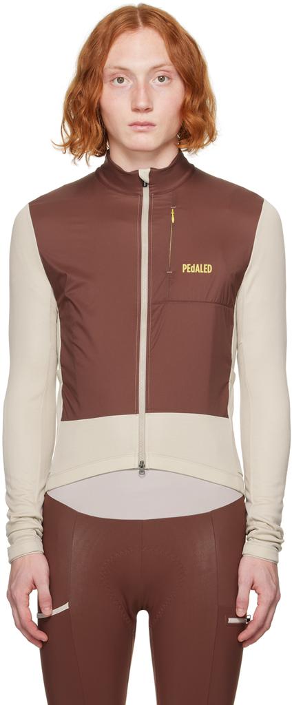PEDALED Burgundy & Off-White Windblock Track Jacket