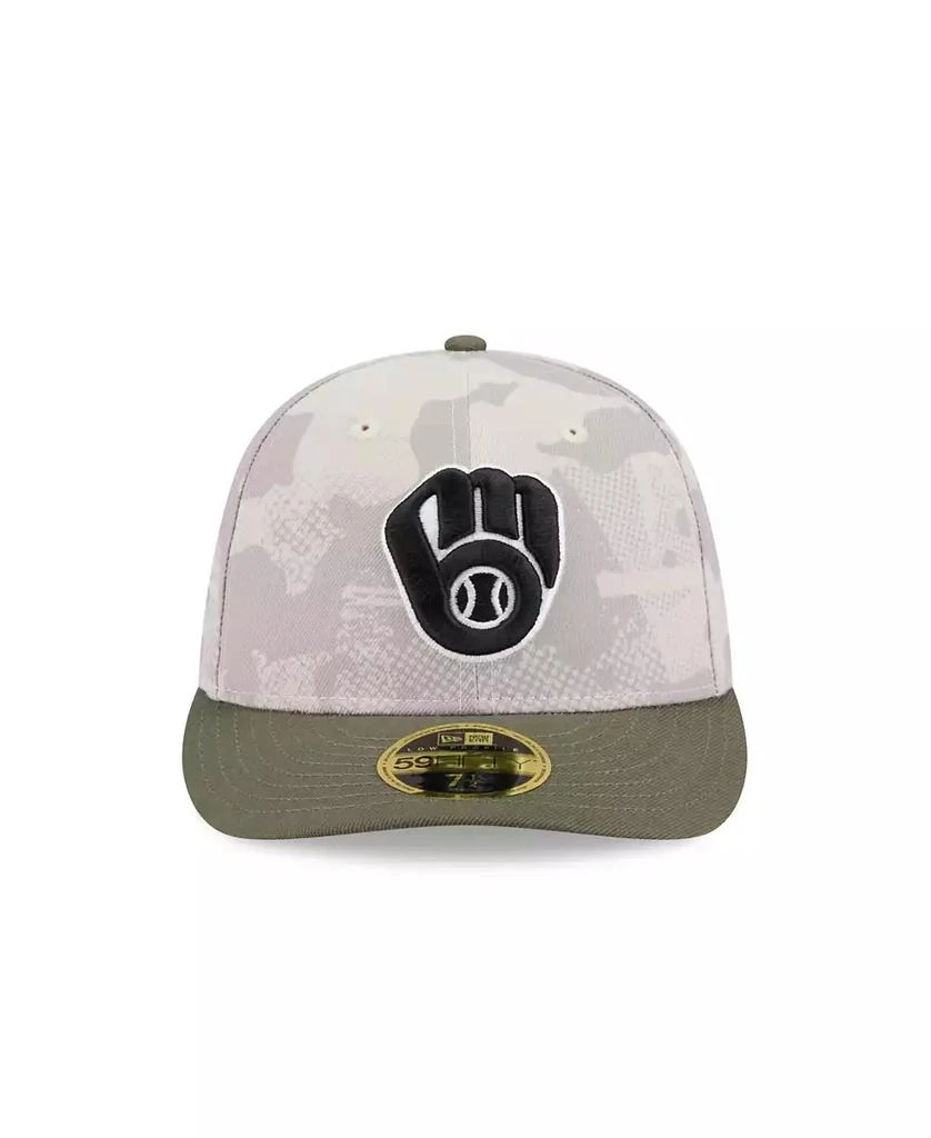 New Era Men's Light Beige/Olive Milwaukee Brewers 2025 Armed Forces Day Low Profile 59FIFTY Fitted Hat 3