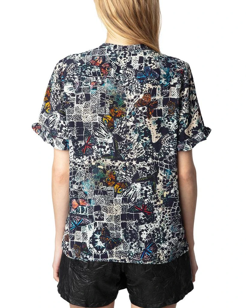 ZADIG & VOLTAIRE Tafiz Soft Butterfly Print Top 3