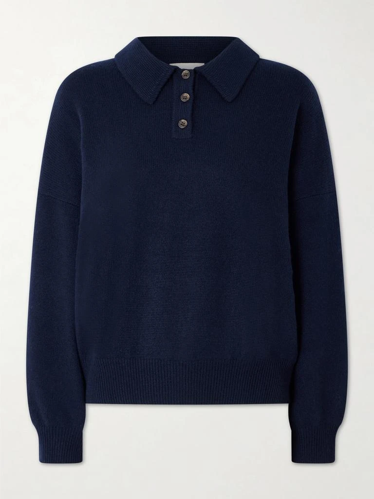 Lisa Yang Etta Cashmere Polo Sweater - Navy