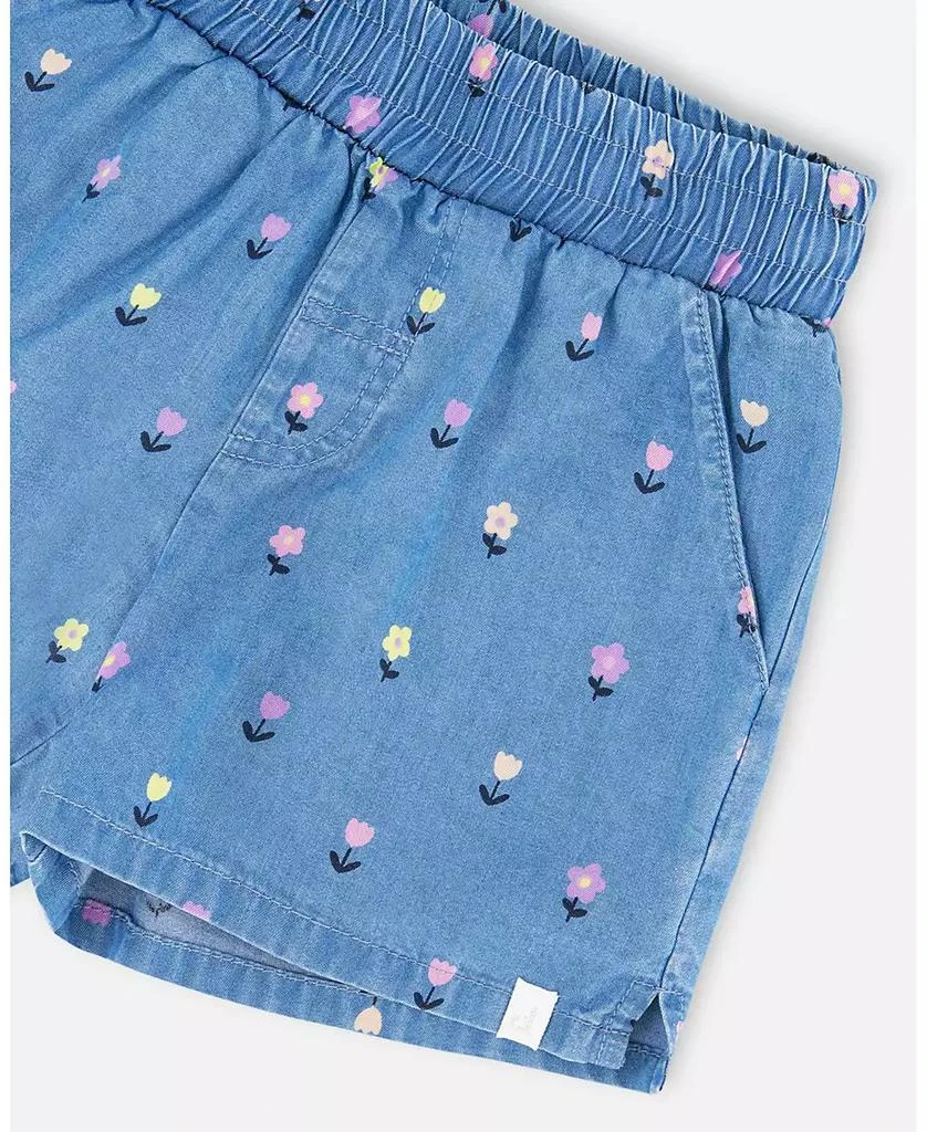 Deux par Deux Big Girls Chambray Flower-Print Shorts 4