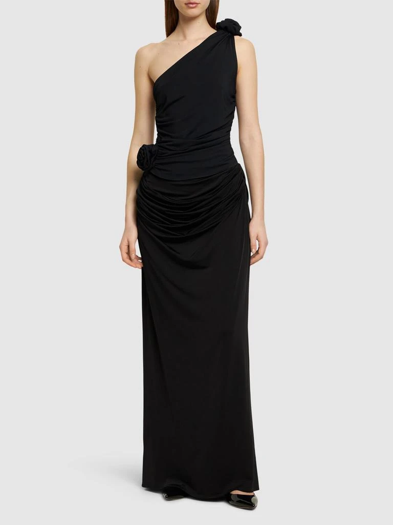 Magda Butrym Jersey One Shoulder Flower Top 1