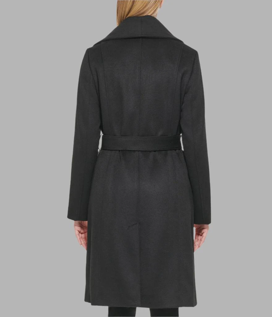 Karl Lagerfeld Paris ASYMMETRICAL WOOL COAT WITH SHEARLING BIB 2
