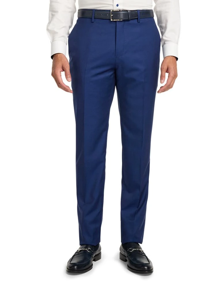 Paul Fredrick Wool Solid Flat Front Suit Pants 2