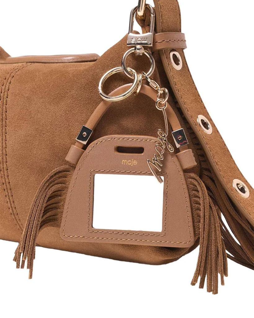 Maje Miss M Fringed Suede Mini Mirror Bag Charm 3