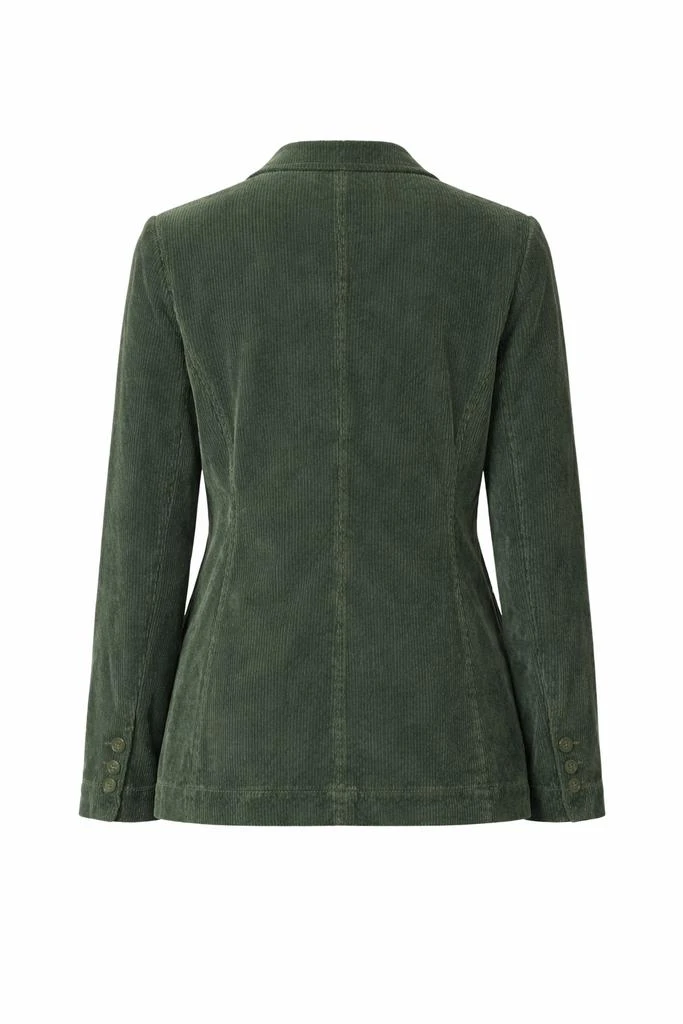 TRANSIT Single-Breasted Green Cotton Corduroy Blazer 2