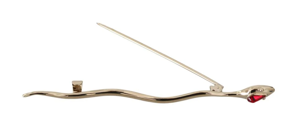 Dolce & Gabbana Dolce & Gabbana Silver Brass Crystal Spilla Serpente Brooch Pin 5