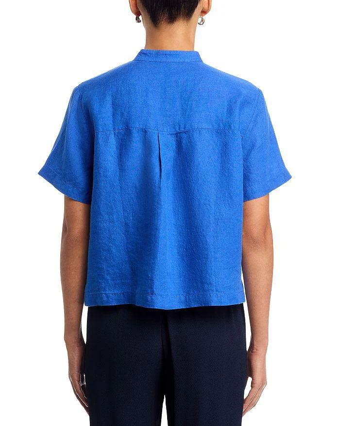 Eileen Fisher Mandarin Collar Short Sleeve Shirt 3