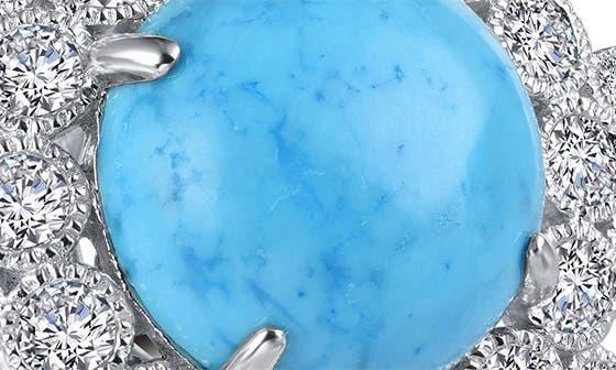 Lafonn Art Deco Simulated Diamond Halo Simulated Turquoise Ring 2
