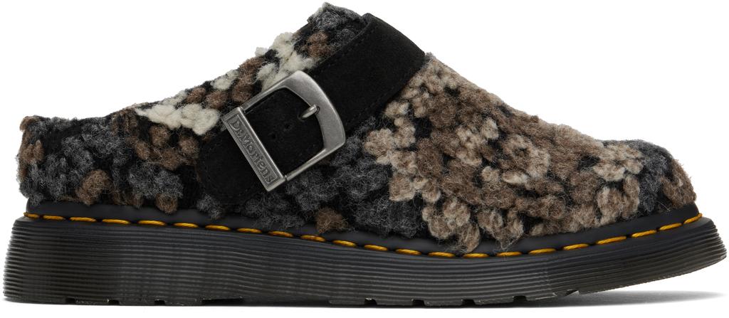 Dr. Martens Black & Brown Isham Crochet Wool Mules