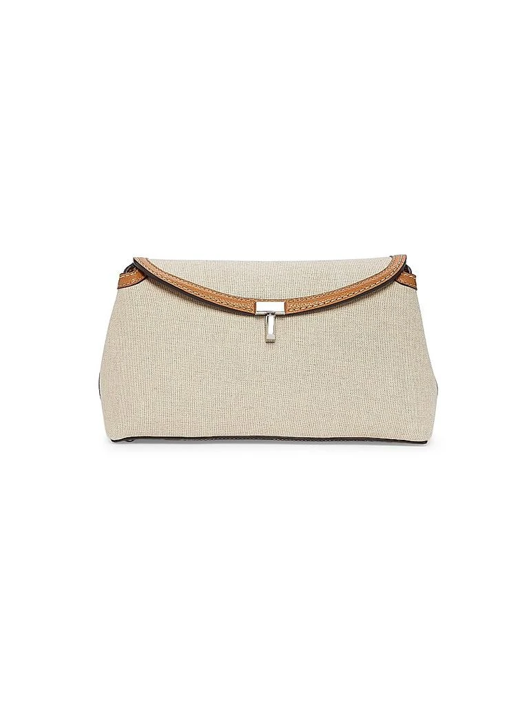 Totême T-Lock Canvas & Leather Clutch 1